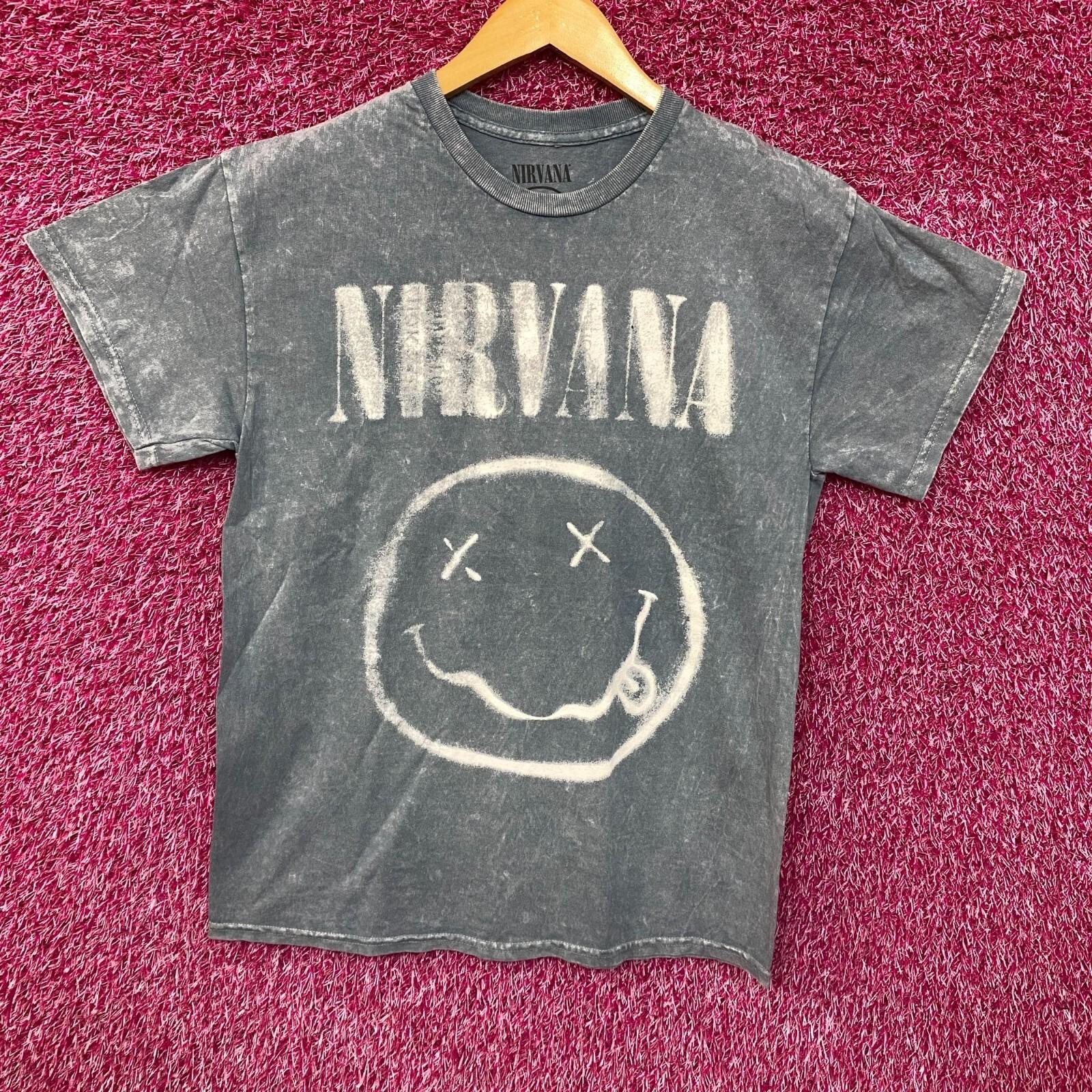 Nirvana Nevermind Dead Smiley Gray 100% Cotton T-shirt Mens Tees Top S