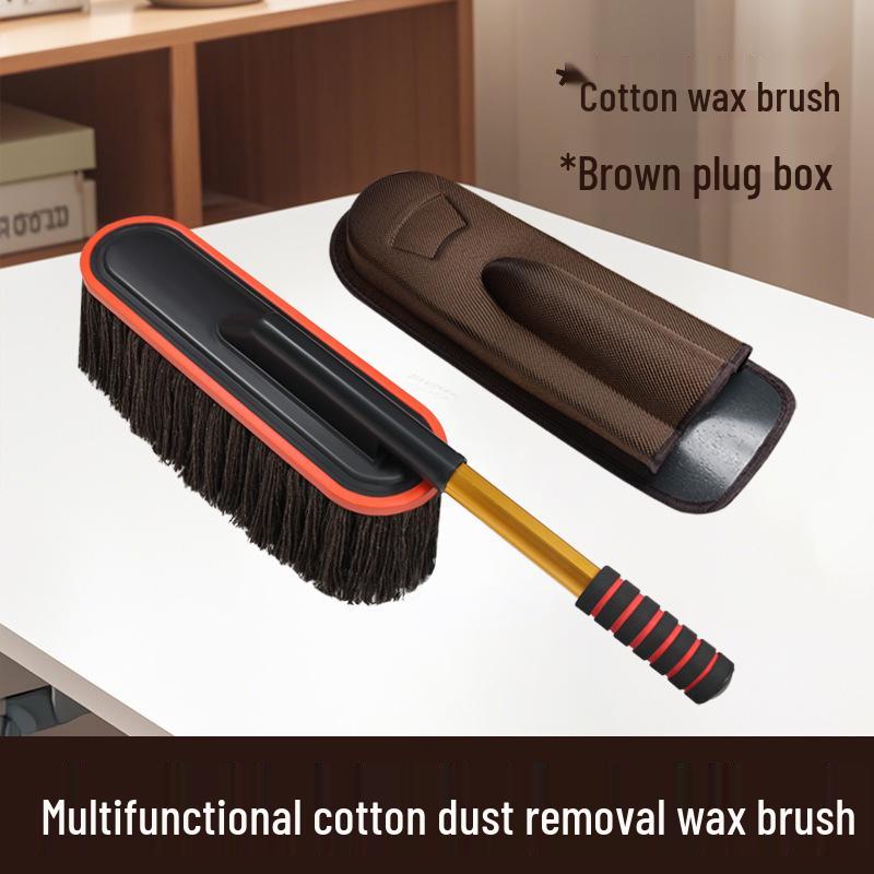 Retractable Car Wash Mop Brush for Wet & Dry Use - Bendable for Dust Removal, Gentle on Paint.