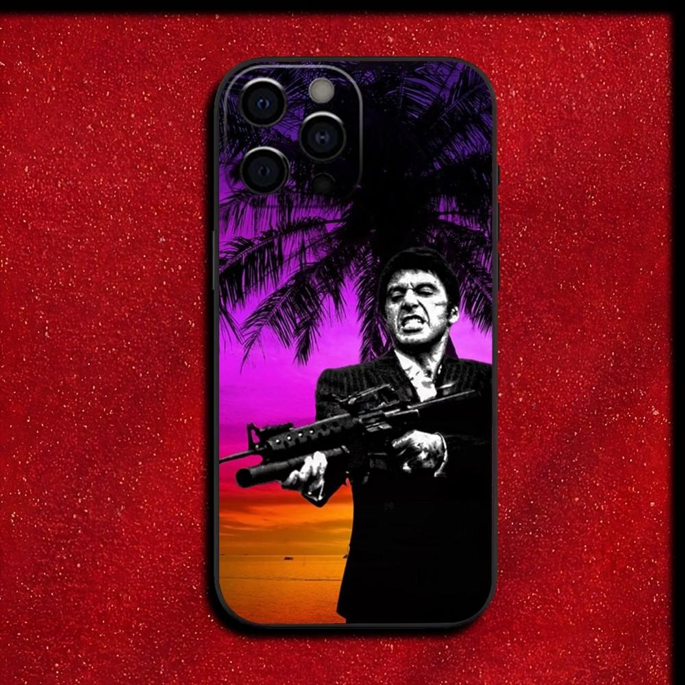S-Scarfaces Tony M-Montana Phone Case For iPhone 16,15,14,13,12,11,Pro,X,XS,Max,XR,Plus,Mini Soft Black Cover