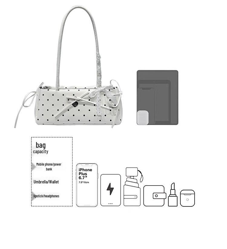Korean Style Polka Dot Women's Luxury Shoulder Handbag for Work & Commute