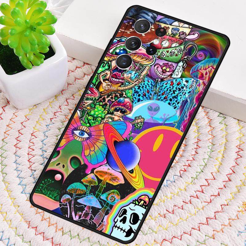 Colourful Psychedelic Trippy Art Phone Case for Samsung Galaxy note 10 pro S26 Ultra S23 S24 FE S25 S21 S22 PLUS shockproof Cove