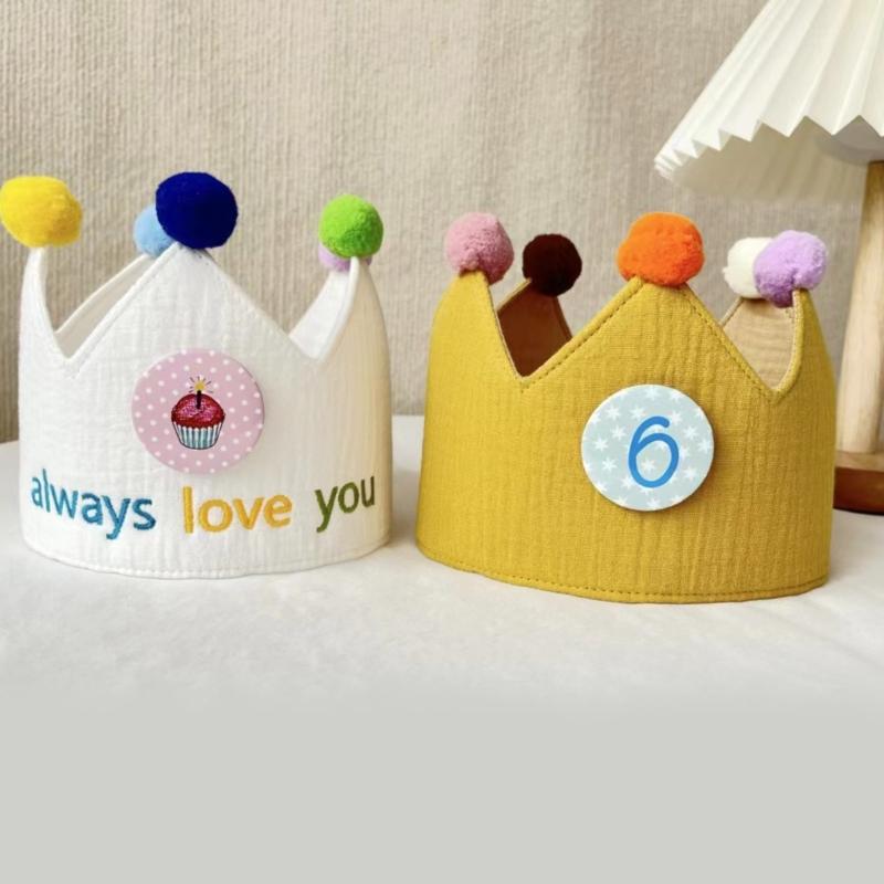 Schönes Design Wiederverwendbarer Geburtstagshut Krone für Kinder Happy Birthday Hut Baby Geburtstag Foto Requisiten Geburtstagsparty Deko-