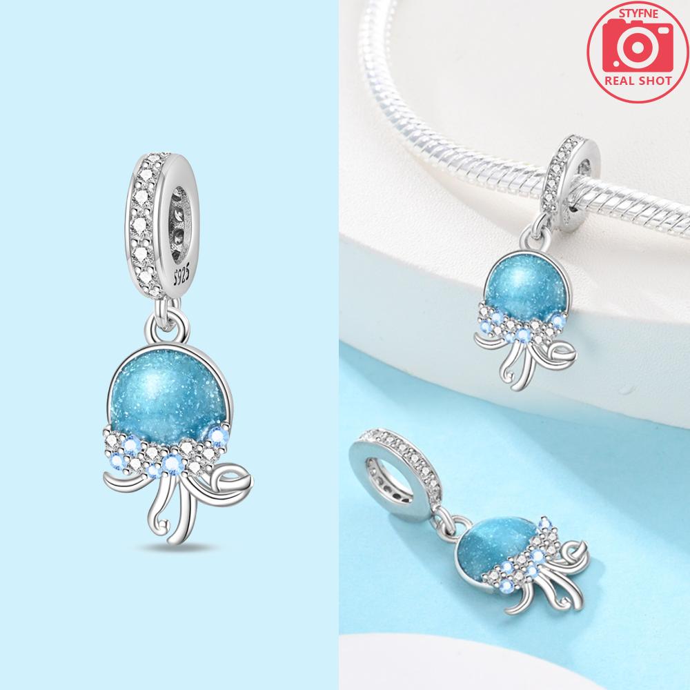 Exquisite Animal Firefly Blue Bow Dolphin Beads Fit Bracelet Charms Copper Original Jewelry Making Women Anniversary Gifts