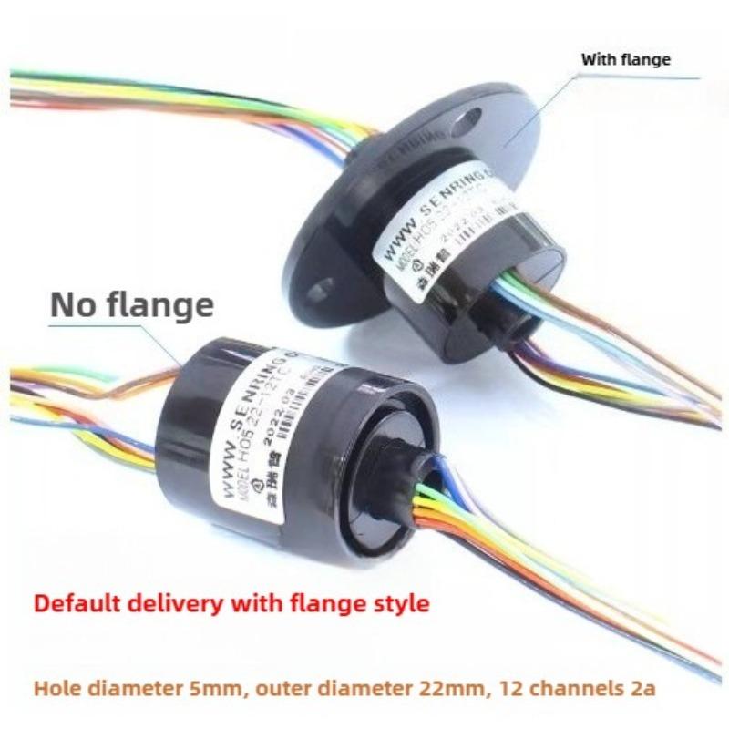 Durchgangsbohrung Schleifring ID5/8/10/12.7/20/25.4/30~60mm, AD22~130mm, Elektrischer Drehdurchführungs-Schleifring 6/12/18 Drähte, 2/5/10A