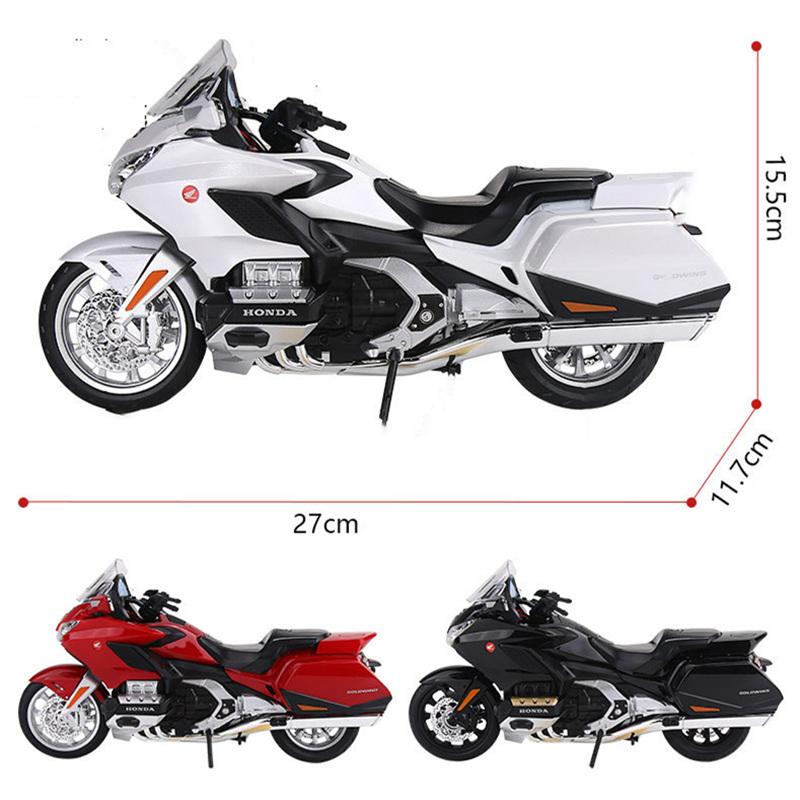 1/9 HONDA Gold Wing GL1800 Alloy Street Motorcycle Model Diecast Metal Leisure Touring Motorcycle Model Sound Light Kid Toy Gift