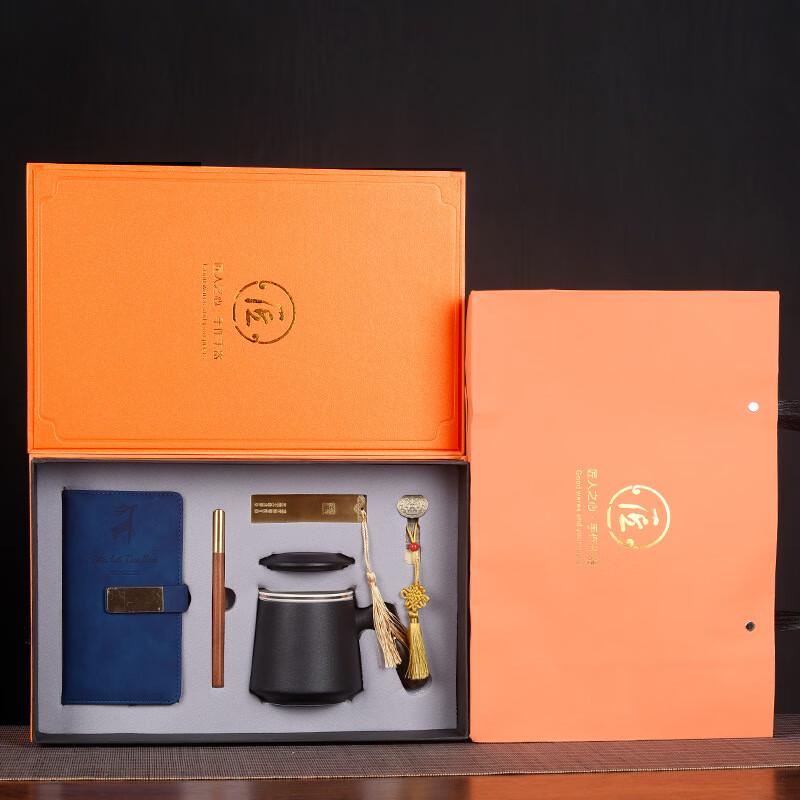 Five-Piece Gold Edge Ceramic Tea Gift Set