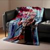 Samurai-themed anime character under red leaves – Flannel blanket for bedroom, living room, sofa, and nap sofas.