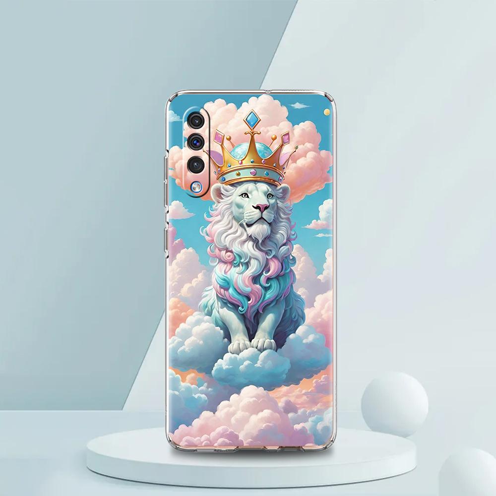Colorful Lion Transparent Phone Case for Samsung Galaxy A16 A14 A12 A22 A24 A42 A02 A03S A06 A50 A70 A20 A30 A40 Soft Cover Bags