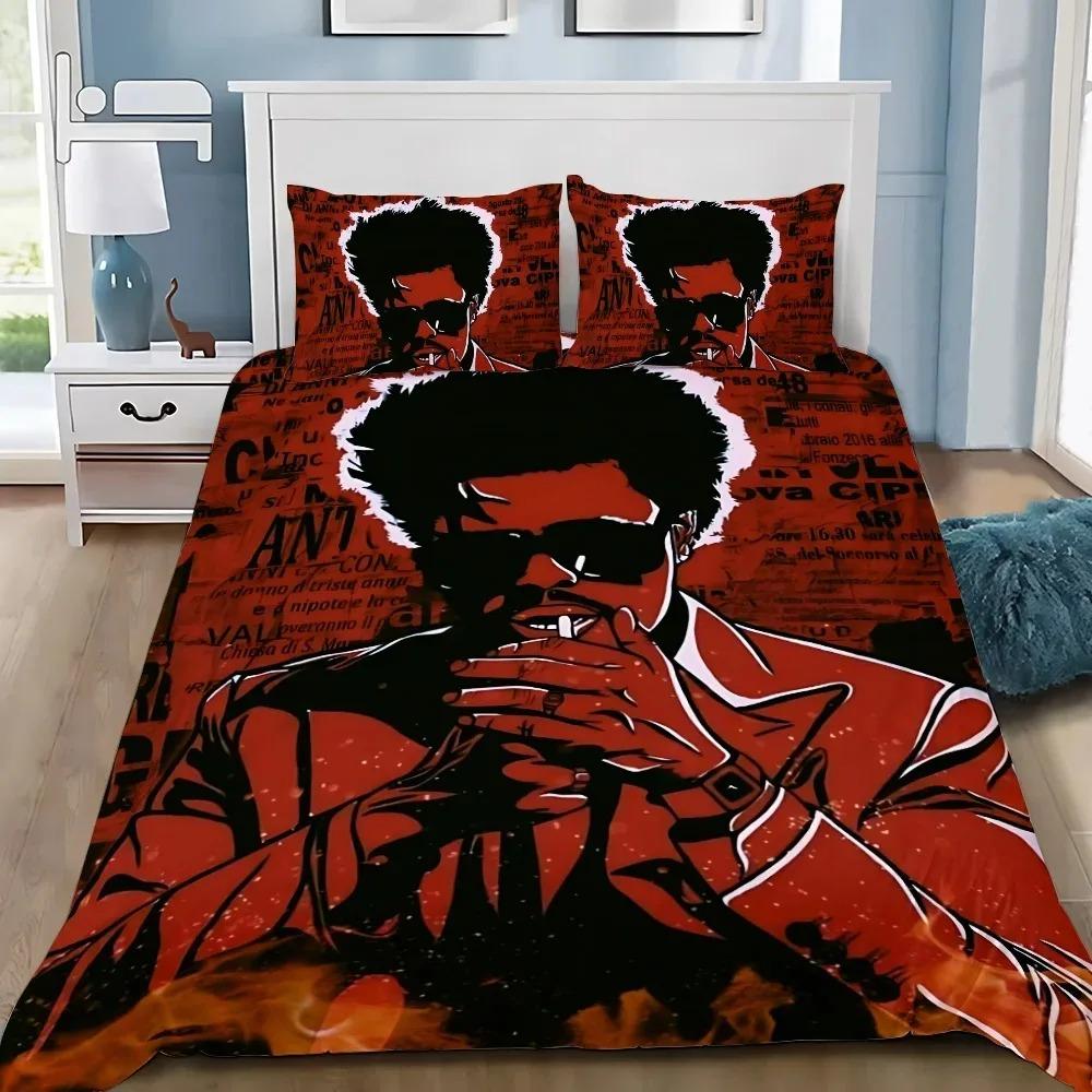 Duvet Cover Pillowcase Bedding Set Adult Boy The W-Weeknd XO Girl Bedroom Decoration Children Gift Single Double Large Size