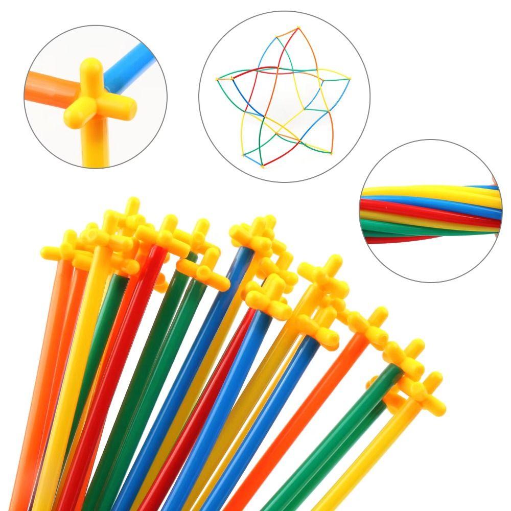 300pcs Assembly Straw Constructor Toys Plastic Children's Straw Building Block  Home Decoration