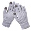 Gloves Winter men and women couples fleece thickened wool non-slip riding finger cold-proof knitted warm gloves