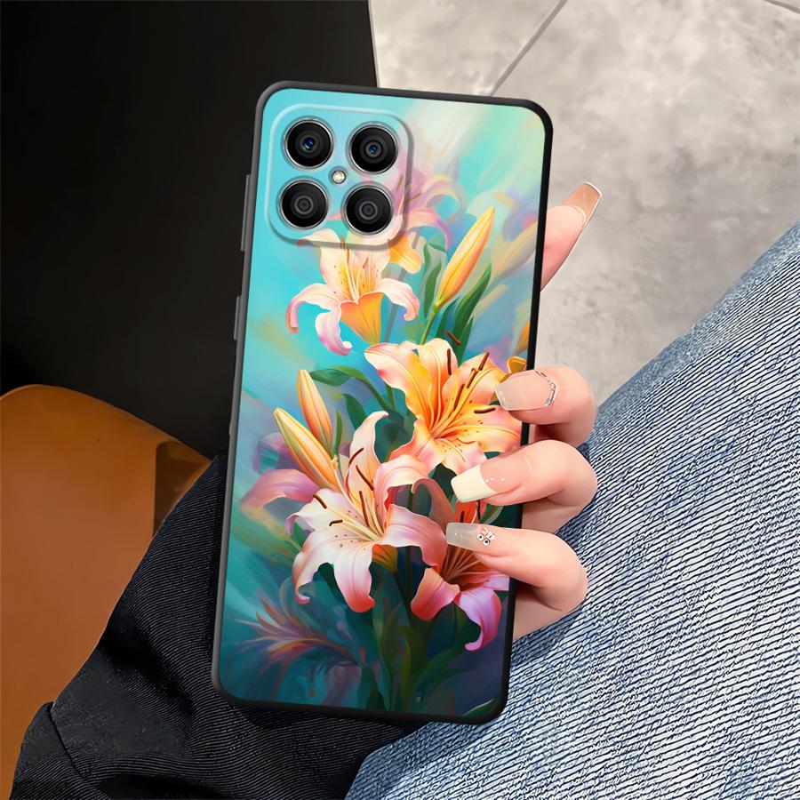 Funda Phone Cover Case for Honor 200 400 Lite X7 X5b X9a 70 8X X8 X6 Magic5Lite 90 Simple Flower