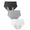 Mid-waist Breathable Large-size Physiological Underwear, Simple Solid Color Versatile Women's Postpartum Menstrual Briefs
