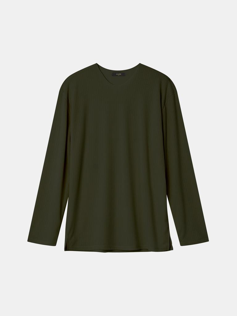 IKALOOK Spring/Autumn V-Neck Long Sleeve T-Shirt Cnit103