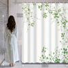 Fresh Green Plant Pattern Waterproof Shower Curtain Bathroom Decoration Partition Shower Curtain Suitable For Toilet