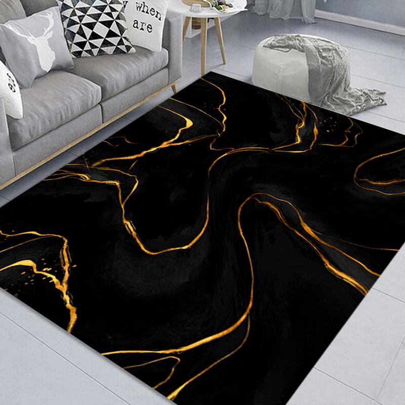 Nordic Colored Marble Carpet for Home Living Room Decorative Floor Mats Porch Door Mat Anti-slip Print Mats Bedroom Non-slip Mat