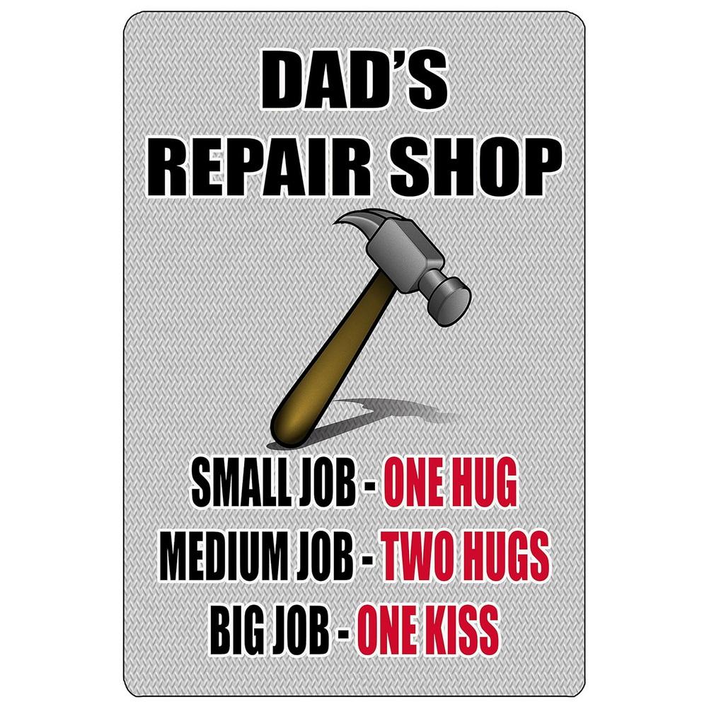 Dad's Garage Workshop Repair Shop 24 Hours Service Vintage Metal Tin Signs Retro Iron Picture Bar Cafe Garage Gym Pub Decor