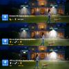 254 LED Solar Lights Outdoor Flood Lights With Remote Control Motion Sensor Light 16.4 Ft Cable Security Lights for Garage Patio