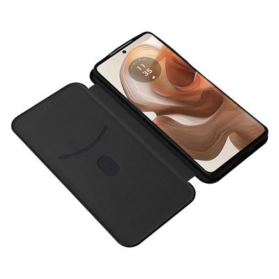 Pro Motorola Edge 50 Ultra 5G/Moto X50 Ultra 5G Pouzdro na mobilní telefon Slot na karty Textura karbonových vláken Kožený kryt se stojánkem