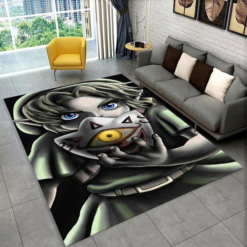 Classic Game Z-Zelda Cartoon Link Carpet Rug for Playroom Bedroom Living Room Sofa Home Decor,kid Area Rug Non-slip Floor Mat
