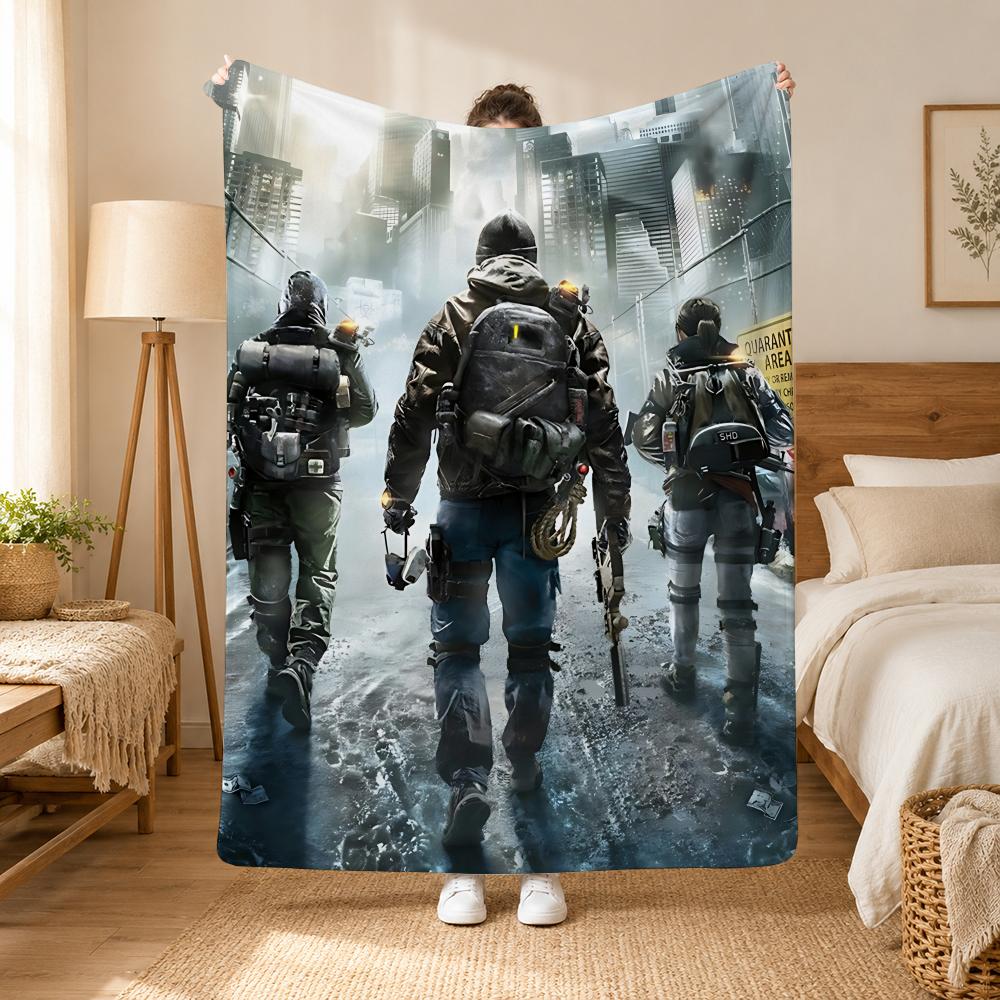Tom Clancys The Division Game Throw 240G Flannel Blanket, Suitable For Sofas, Beds, Offices, Exquisite Gift Blankets