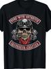 Herren „Sohn und Arthritis Ibuprofen Kapitel“ Grafik-T-Shirt - Schwarz Lässiges Biker-Kopf-Design mit Brille und Motorrad-Ausrüstung