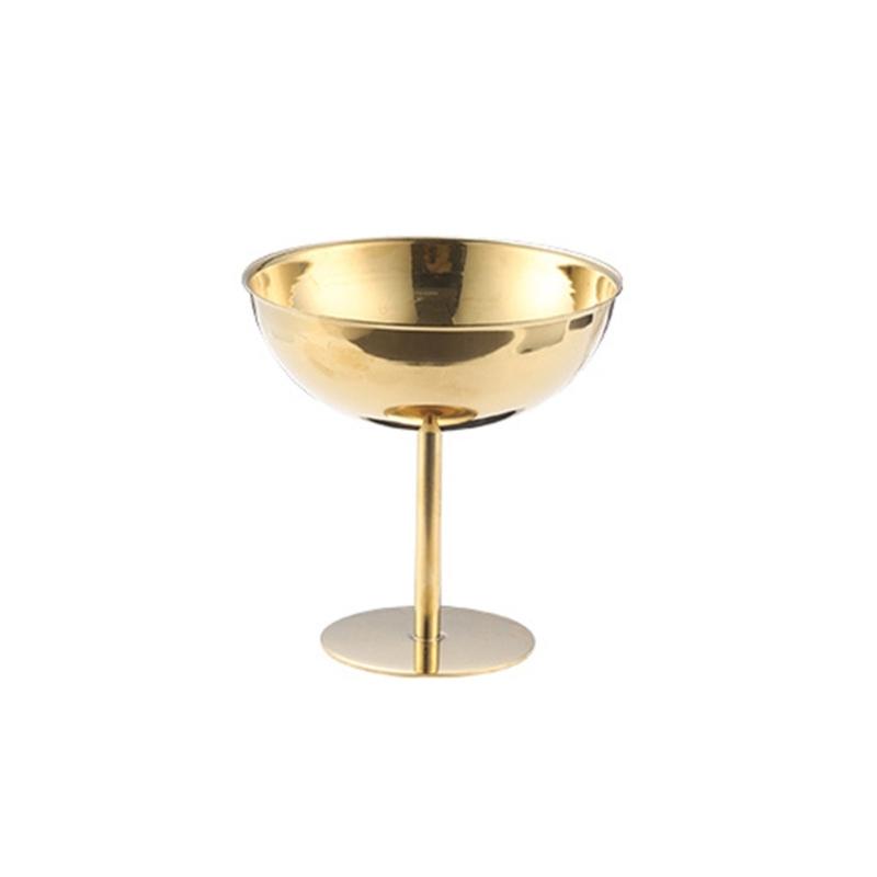 Footed Metal Serving Cup for Fruit Presentation and Party Table Use, Stemmed Bowl Cup for Home Gathering Display