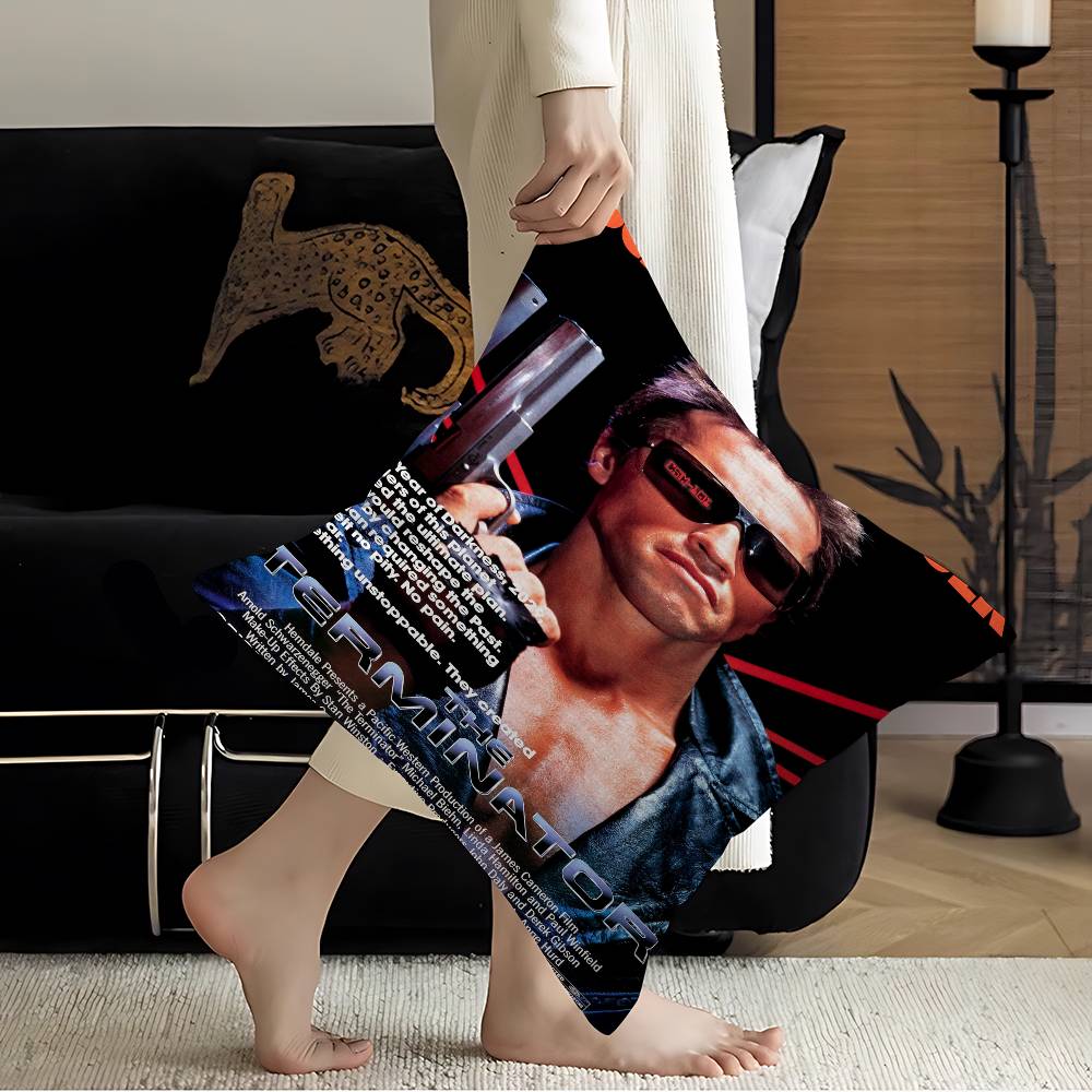 80er Jahre Film TV Der Terminator Kissenbezug Auto Überwurf Kissenbezug für Sofa Auto Weihnachtsgeschenk 40x40cm 45x45cm