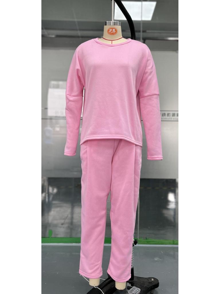 2024 Women's Casual Loose Long Sleeve Sweatshirt and Harem Pants Set for Autumn and Winter