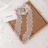 2026 New Ins Vintage White Lace Long Silk Scarf Women's Neck Scarf Y2k Narrow Hair Band Ribbon Head Wrap Decoration