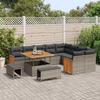 Garden Sofa Set with Cushions 13 Pcs Grey Poly Rattan