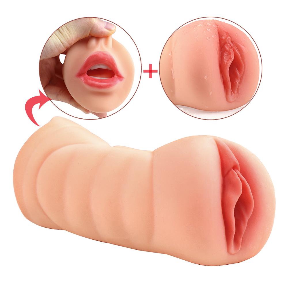 Pocket Pussy Male Masturbators with Lifelike Face, Sex Doll with Realistic Textured Mouth Vagina  Masturbator Adult Sex Toys for Men Masturbation