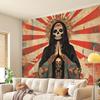 2D Holy Death Skull Tapestry Retro Mexican Aesthetic Background Cloth