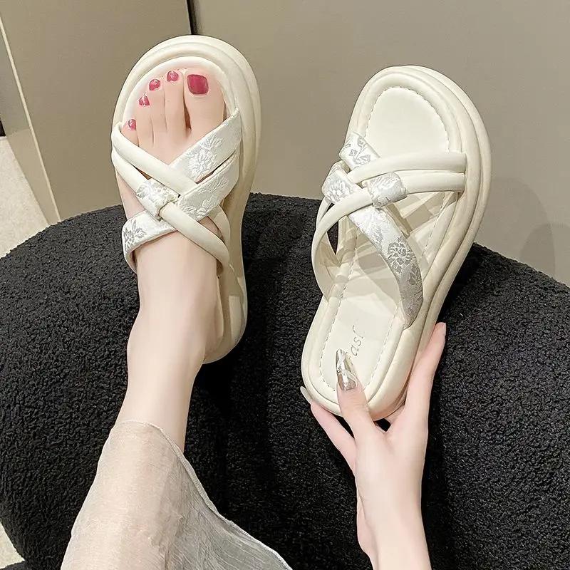 Fashion Flat Sandals Slides Woman Slippers Rubber Shoes for Women Open Toe Non Slip Designer Luxury Shoe 39 On Offer Top Designs Sale