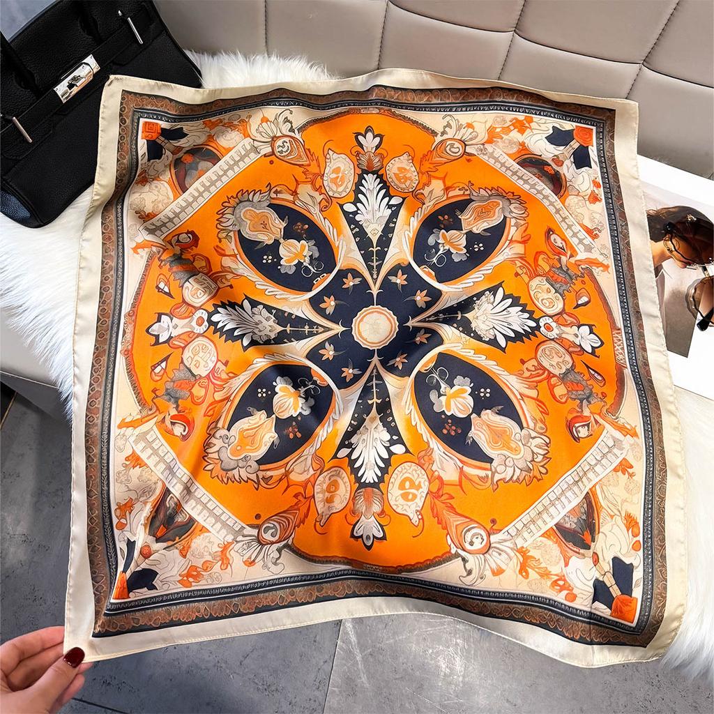 Fashion Square Fashion Foreign Style Small Silk Scarf Women'S Headband Decorative Scarf Dual-Purpose Small Square Scarf New Scarf