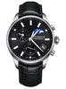 Aerowatch A78990 AA08 Moon Phase Chronograph Date Swiss Black Men's Watch, Made,