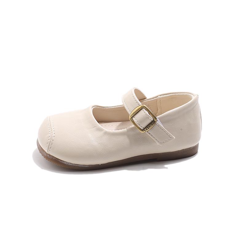 2025 Girls' Academy Style Leather Shoes - Spring & Autumn Princess Square Toe Korean Granny Shoes
