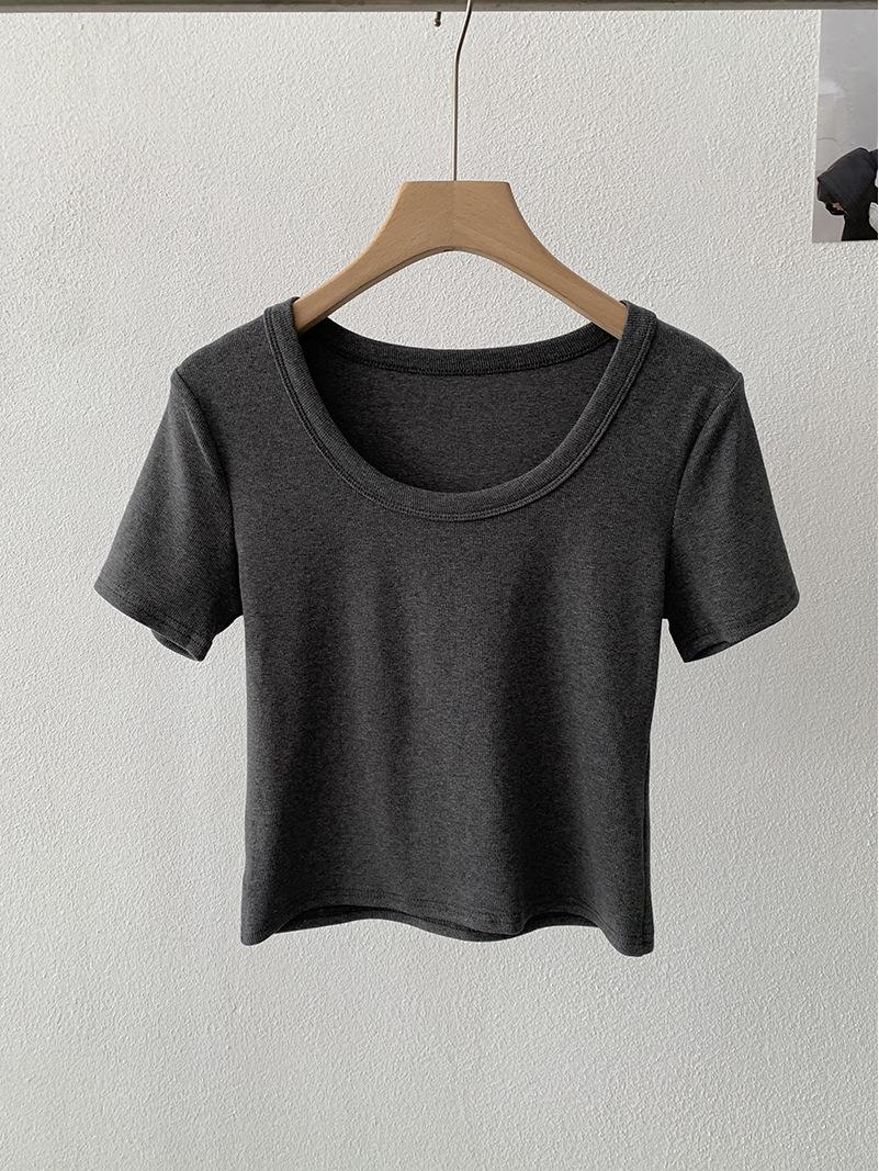 

Oumalai Women s Slimming Dopamine U-neck Short Sleeve T-shirt, Regular Fit, Style 6227 One Size