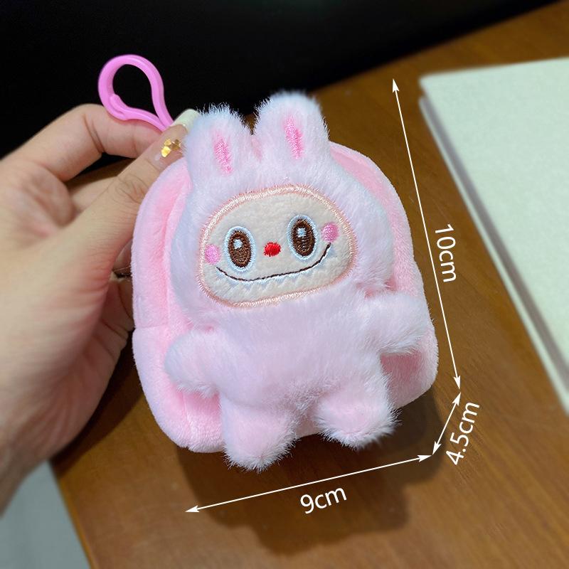 Nuovo Portamonete Labubu di Peluche, Cordoncino Intrecciato di Peluche, Portachiavi, Portafoglio Zero Cartone Animato, Ciondolo Carino per Zaino, Borsa Casual Portatile, Regalo