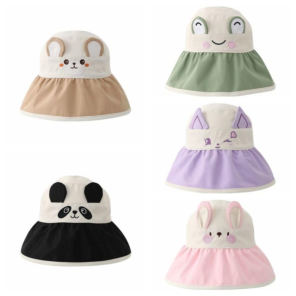 Adjustable Summer Beach Cap Big Brim Children Sun Hat Cute Kid Sun Protection Hat  Girl