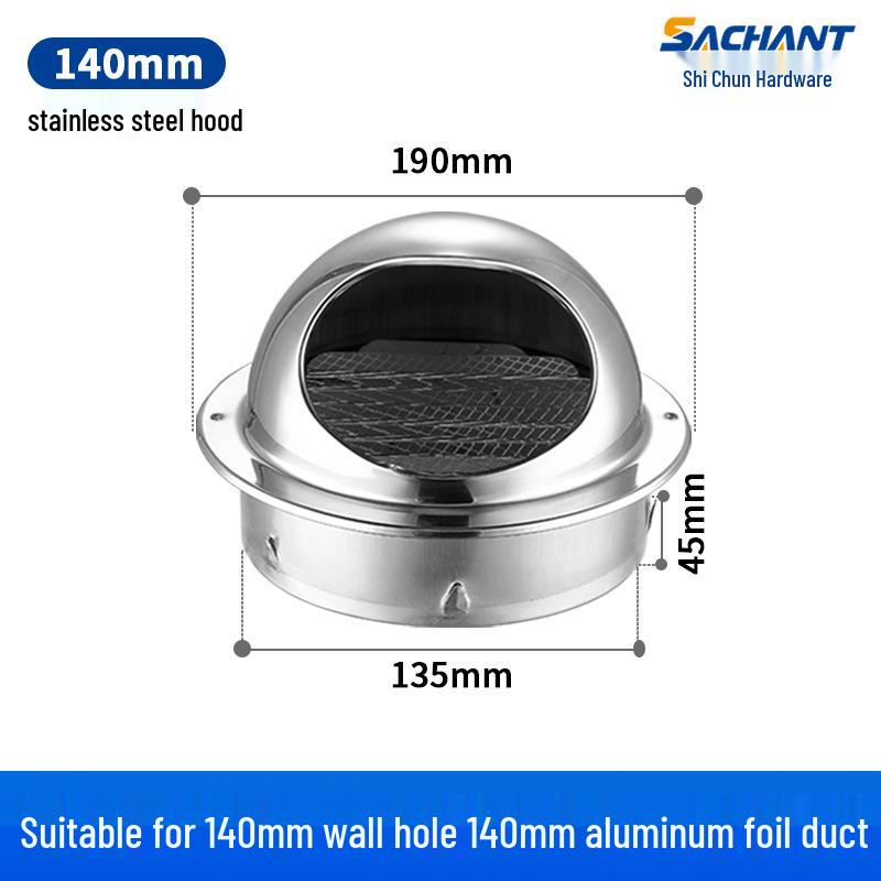 Regensichere Lüftungskappe aus 304 Edelstahl mit Lamellendesign