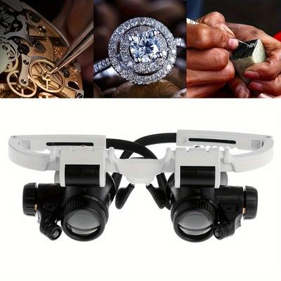 Nastaviteľná lupa na čelenku s LED svetlom 8x15x23x zväčšovacie sklo Okuliare Binokulárne okuliare Zväčšenie bez rúk