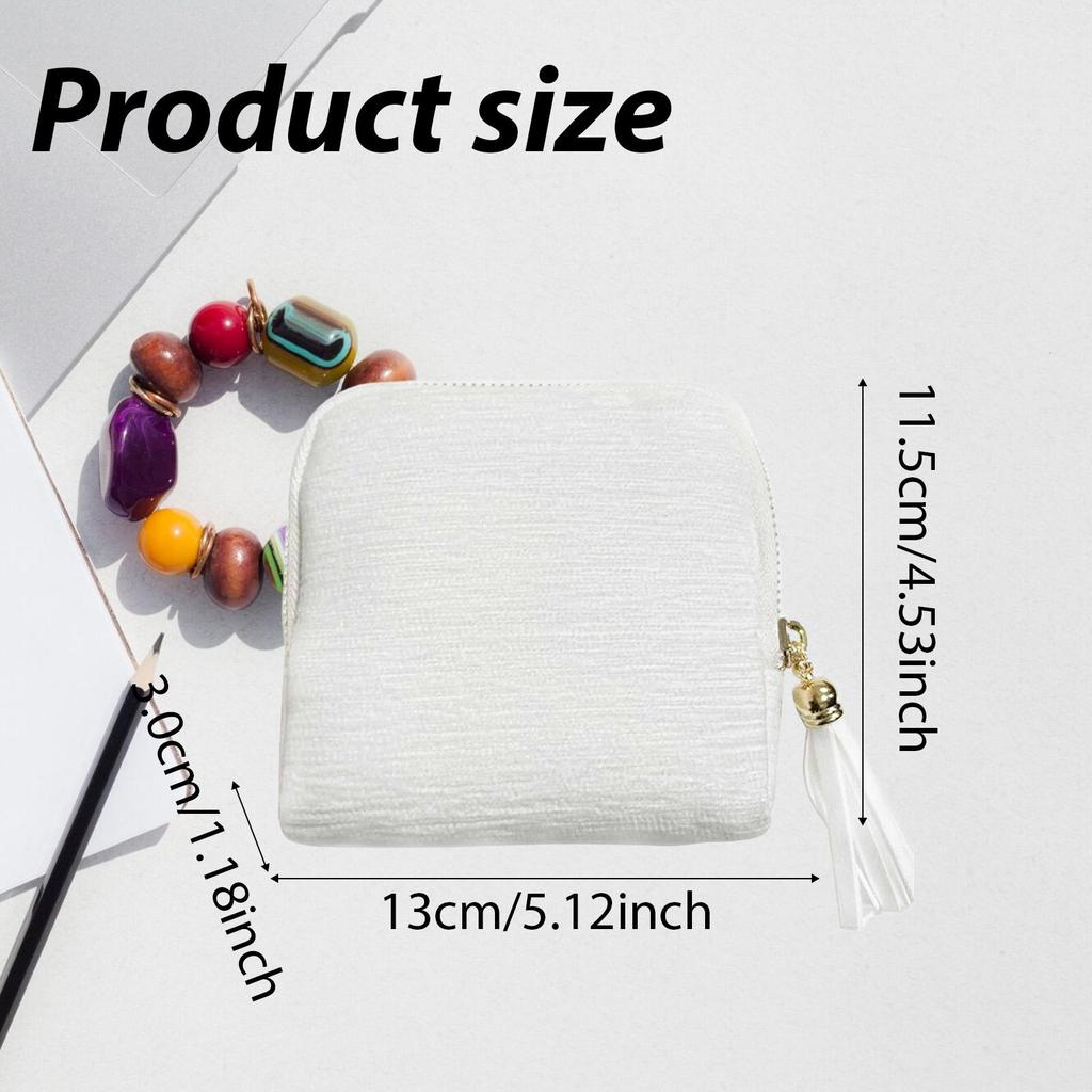 Case Organizer for Rings Bracelets Necklaces Earrings Velvet Chenille Tassel Zipper Storage Bag