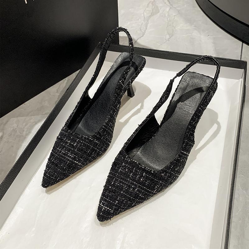 Modne Damskie Szpiczaste Sandały na Wysokim Obcasie Bankietowa Sukienka Ślubne Czółenka Projektanckie Slingbacki Eleganckie Buty Slingback Czółenka