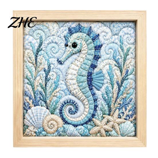 Relaxing Art Projects No-Sew Japanese Fabric Kit, DIY Mosaic Kits for Adults Beginners, Quilted Wall Collage Craft with Frame & Tools, Kits,