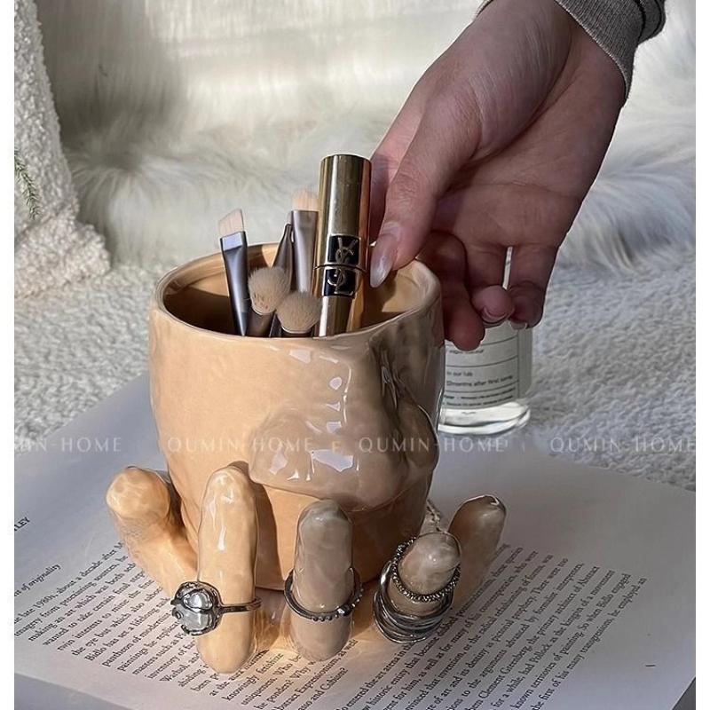 Funny Ceramic Nose Mug and Finger Tray Set – Creative Quirky Cup with Jewelry Holder Dish