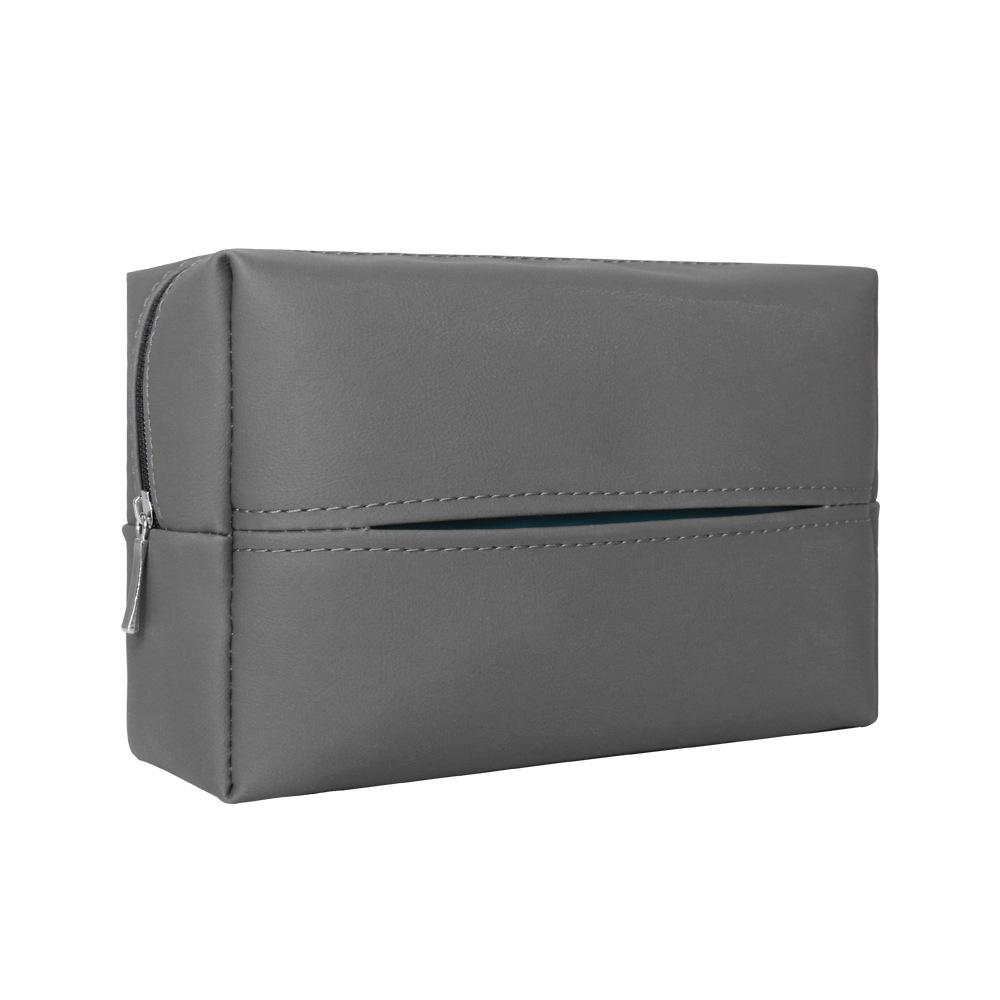 Car Tissue Box Holder Nappa Leather Car Center Console Armrest Napkin Box Sun Visor Backseat Tissue Case with Fix Strap