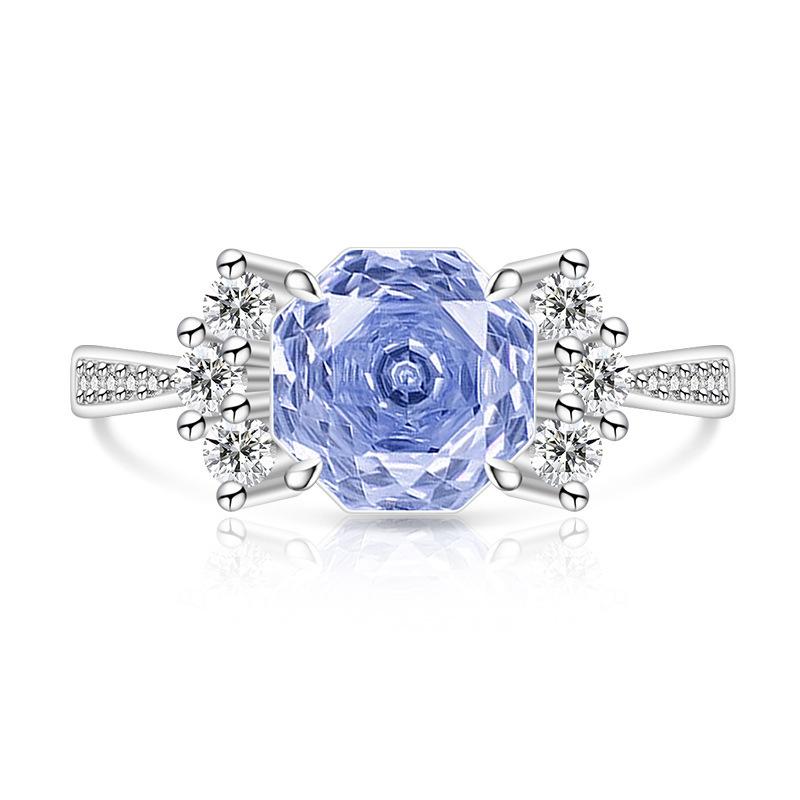 Light Sweet 925 Silver Rose Cut High Carbon Diamond Candy Design Sense Women's Ring Jewelry