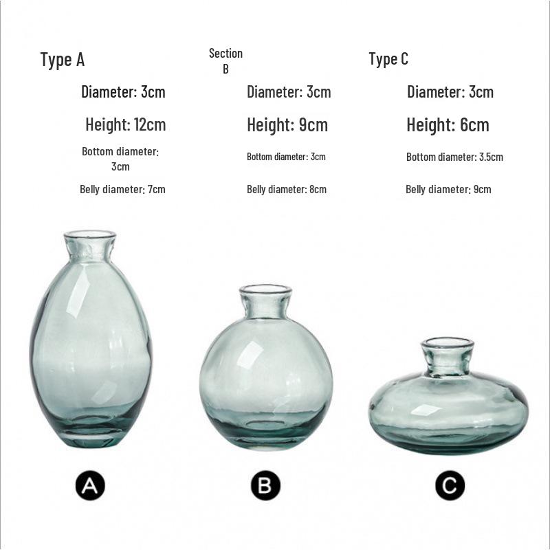Elegant Transparent Mini Vase Set for Fresh Flowers, Craft Ornaments for Living Room Décor