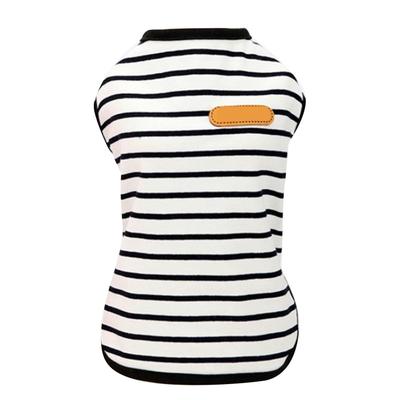 Dog Striped Shirt Polyester Fiber Sleeveless Spring Summer Pet Clothes Lightweight Puppy T Shirts